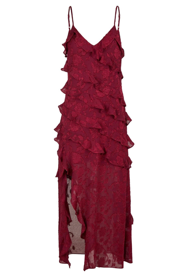 Forudbestilling - Neo Noir - Palazzo Burnout Dress - Burgundy Kjoler