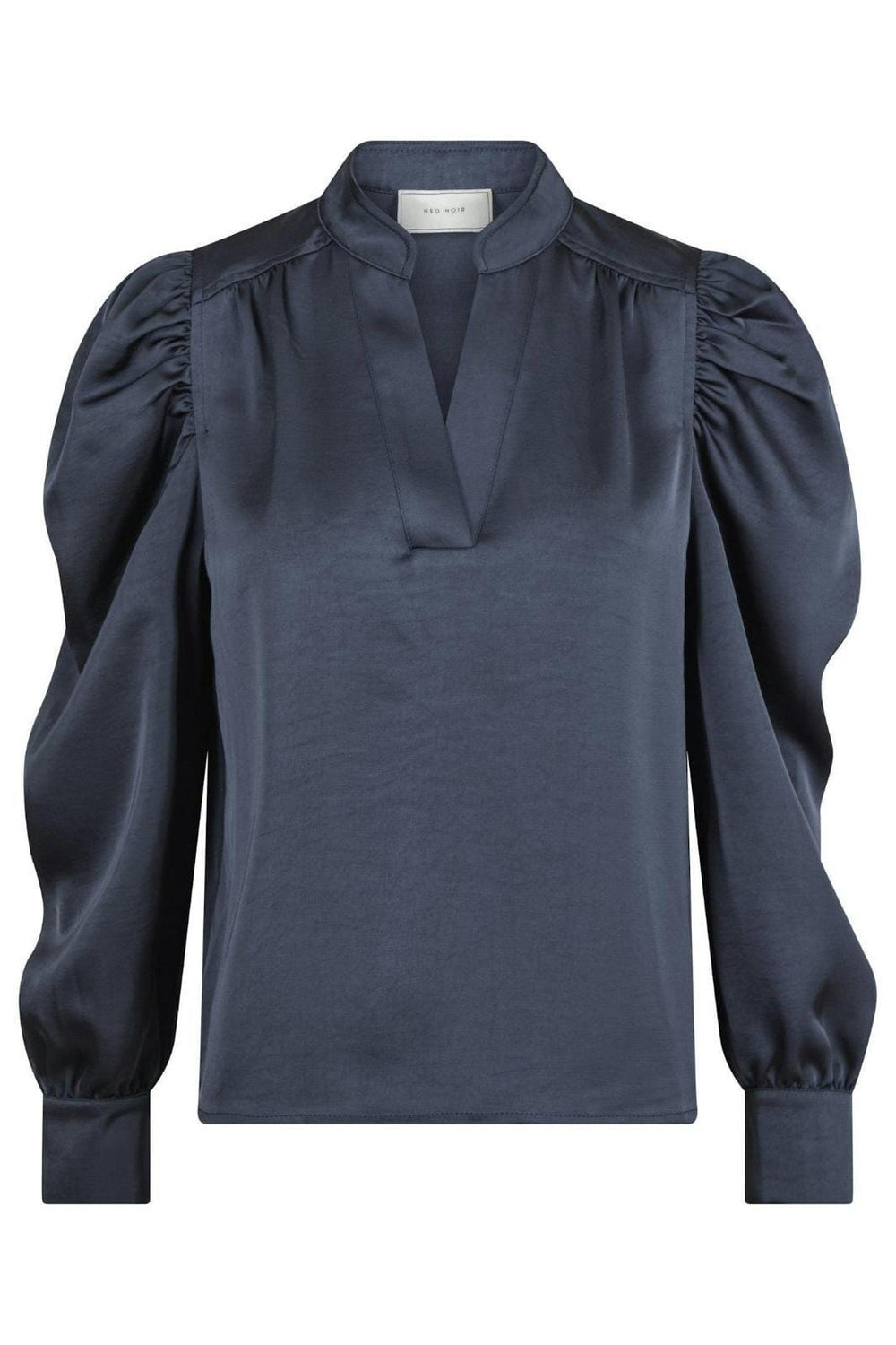 Forudbestilling - Neo Noir - Rosslyn Heavy Sateen Blouse - Midnight Blue Bluser