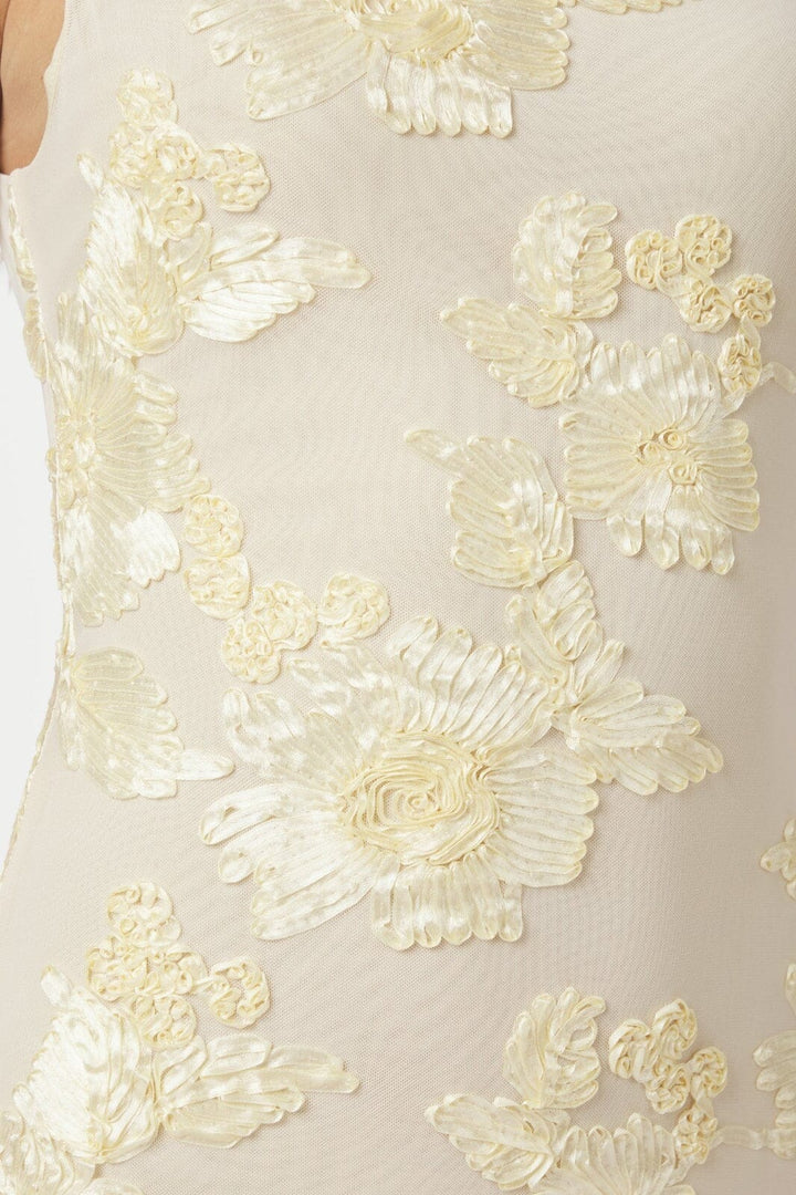 Forudbestilling - Neo Noir - Tiranna Big Flower Mesh Dress 166824 - 191 - Light Yellow