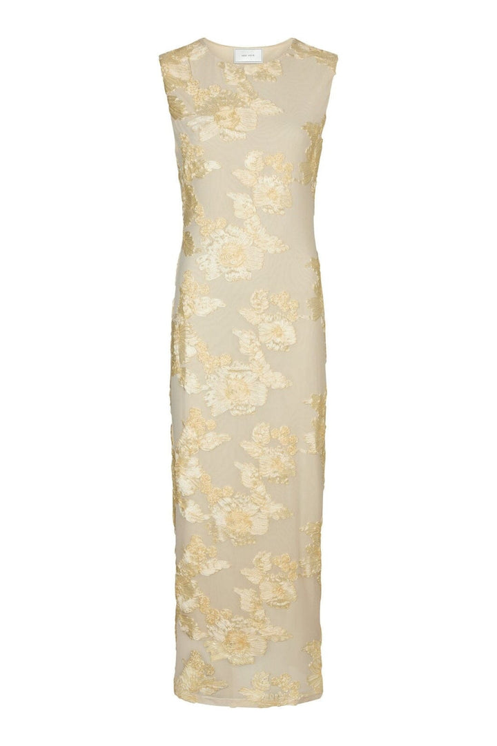 Forudbestilling - Neo Noir - Tiranna Big Flower Mesh Dress 166824 - 191 - Light Yellow