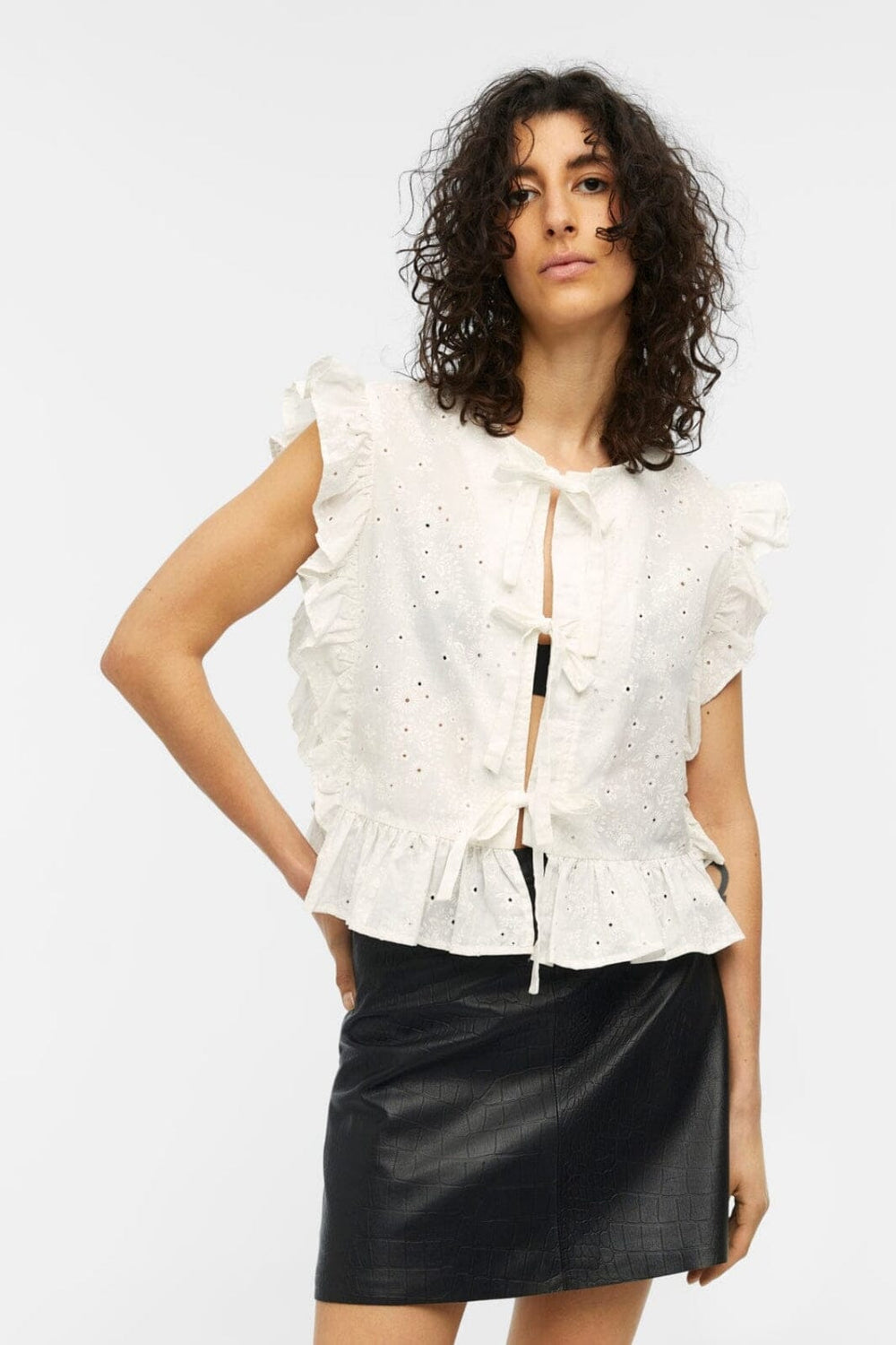 Forudbestilling - Object - Objcilie S/L Top - 4295765 Cloud Dancer Bluser