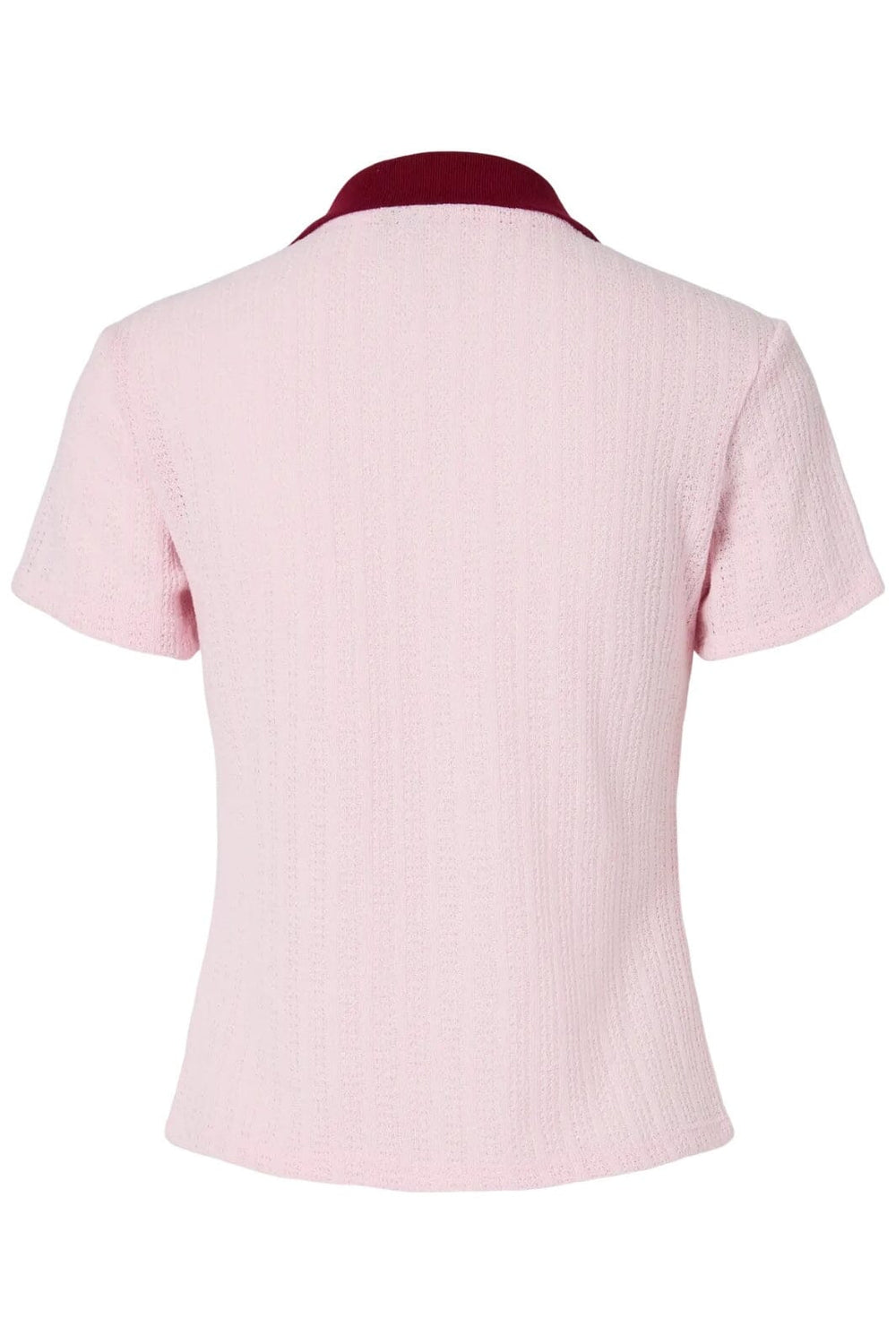 Pieces - Pcalysia Ss Polo Shirt - 4863231 Pink Tulle Rhubarb