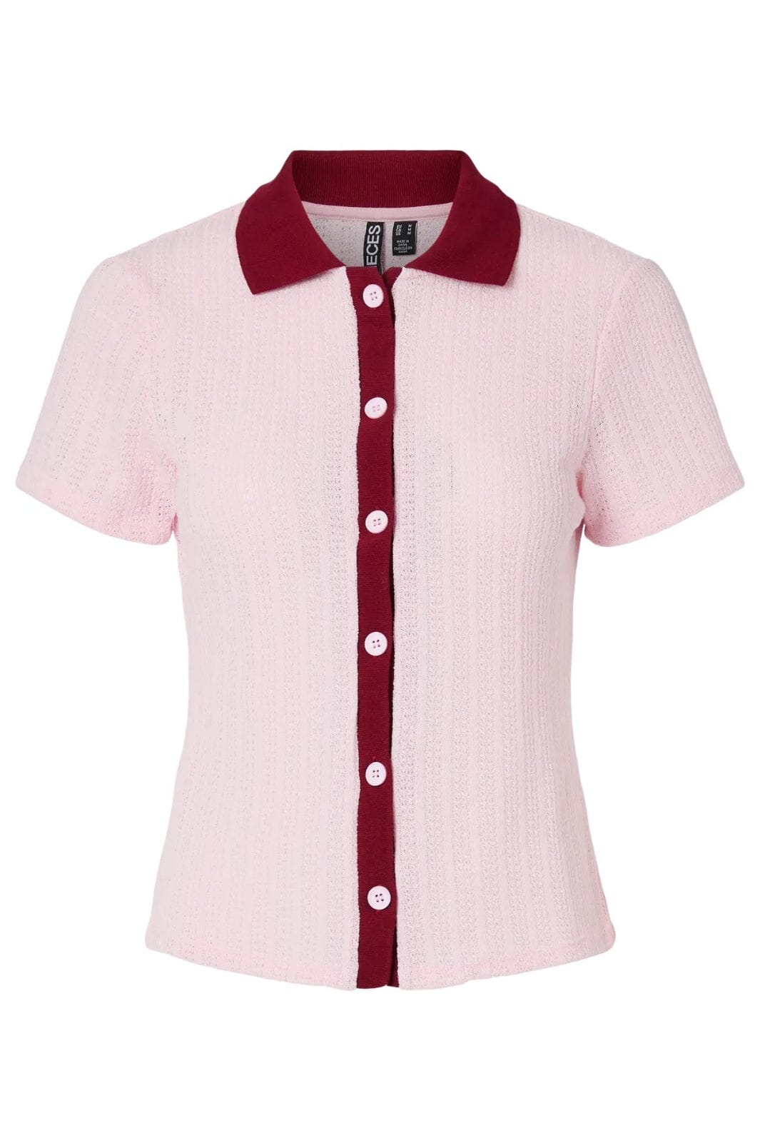 Pieces - Pcalysia Ss Polo Shirt - 4863231 Pink Tulle Rhubarb