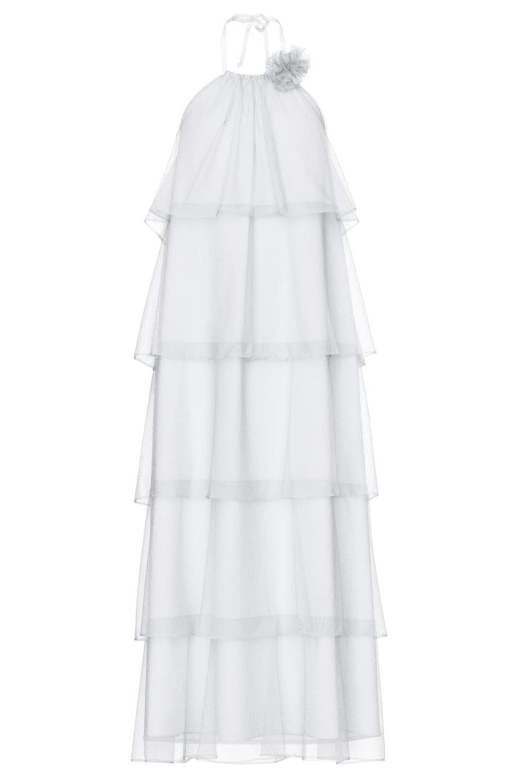 Forudbestilling - Pieces - Pcclara Sl Long Layred Dress Kca - 4785294 Bright White Kjoler