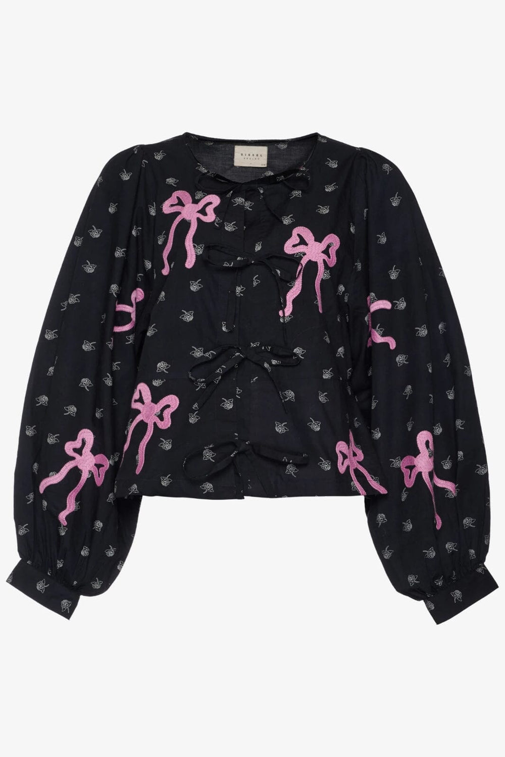 Forudbestilling - Sissel Edelbo - Nicoline Organic Cotton Top - Black W. Cyclamen Pink Toppe