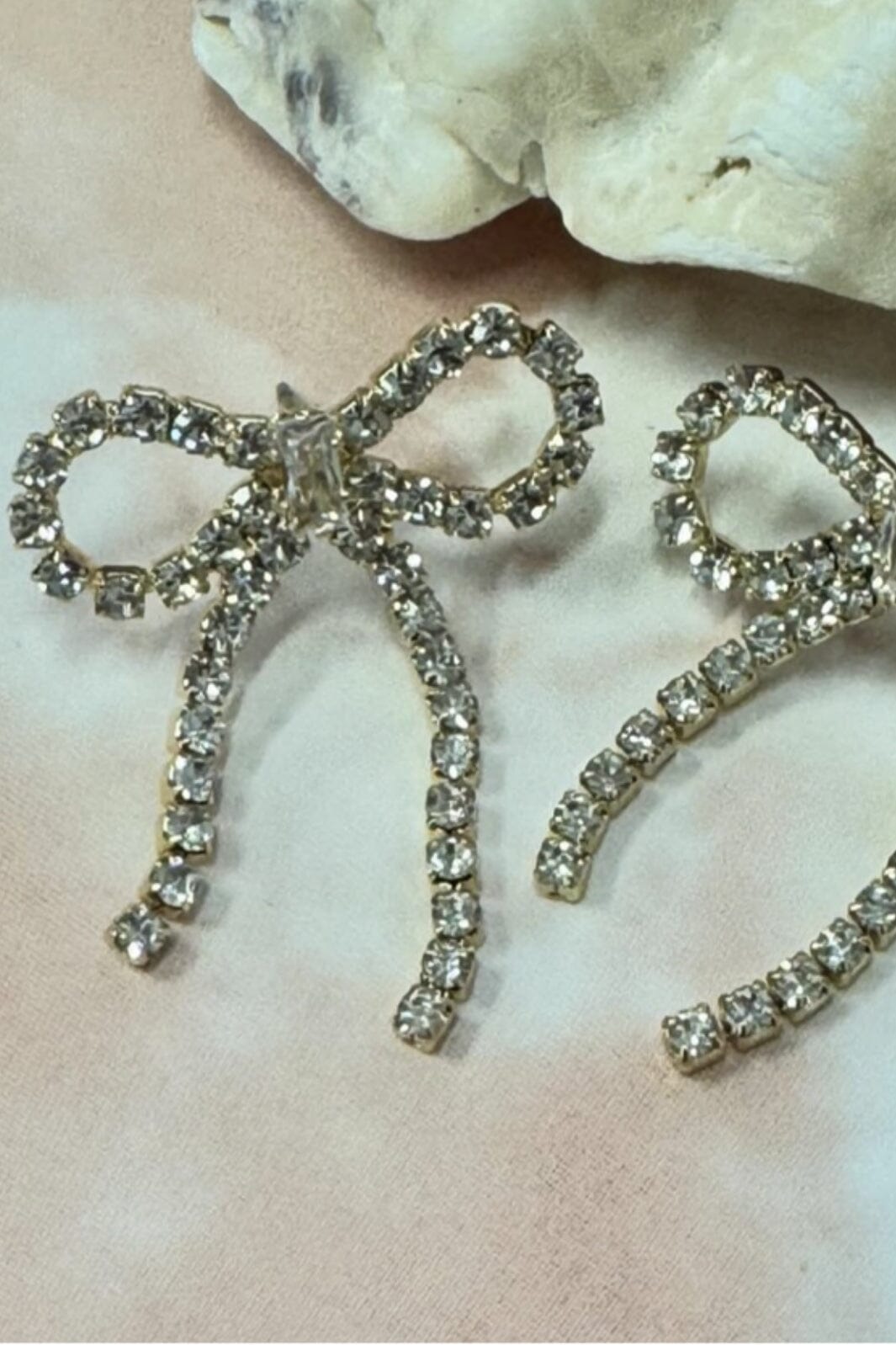 Friihof + Siig - Bow Simili Earring - Forgyldt Øreringe