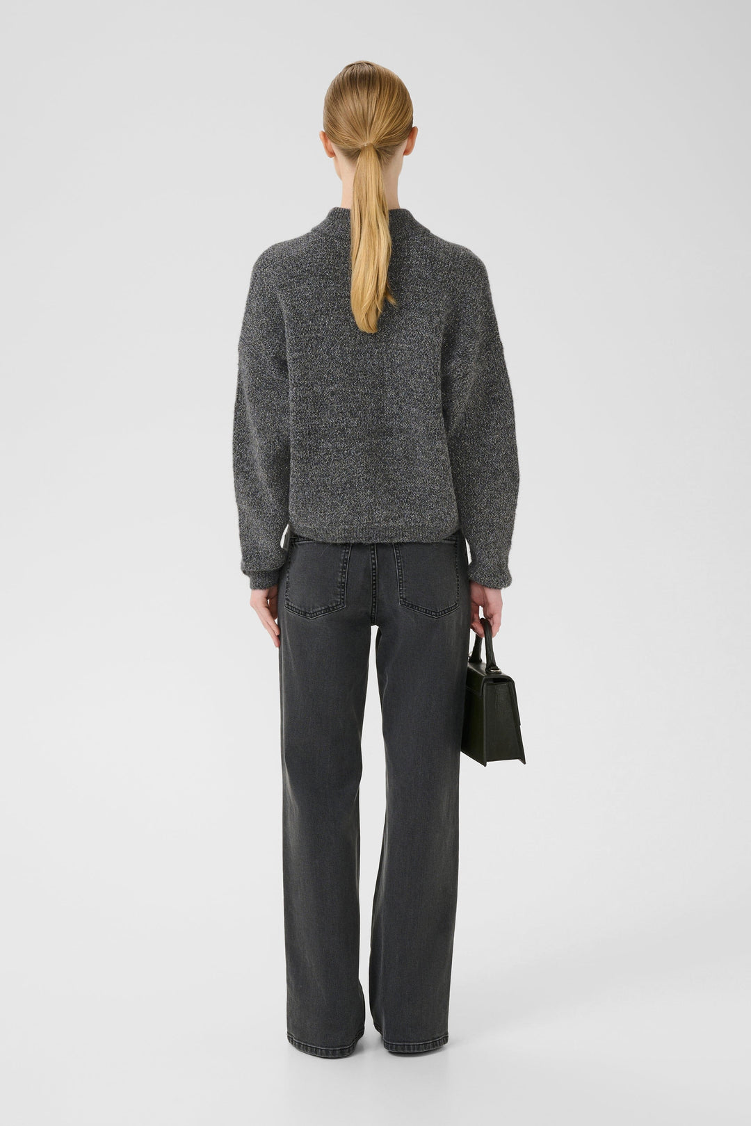 Gestuz - Gzalpha Shimmer Cardigan 10910817 - 108702 - Charcoal Melange With Lurex Cardigans