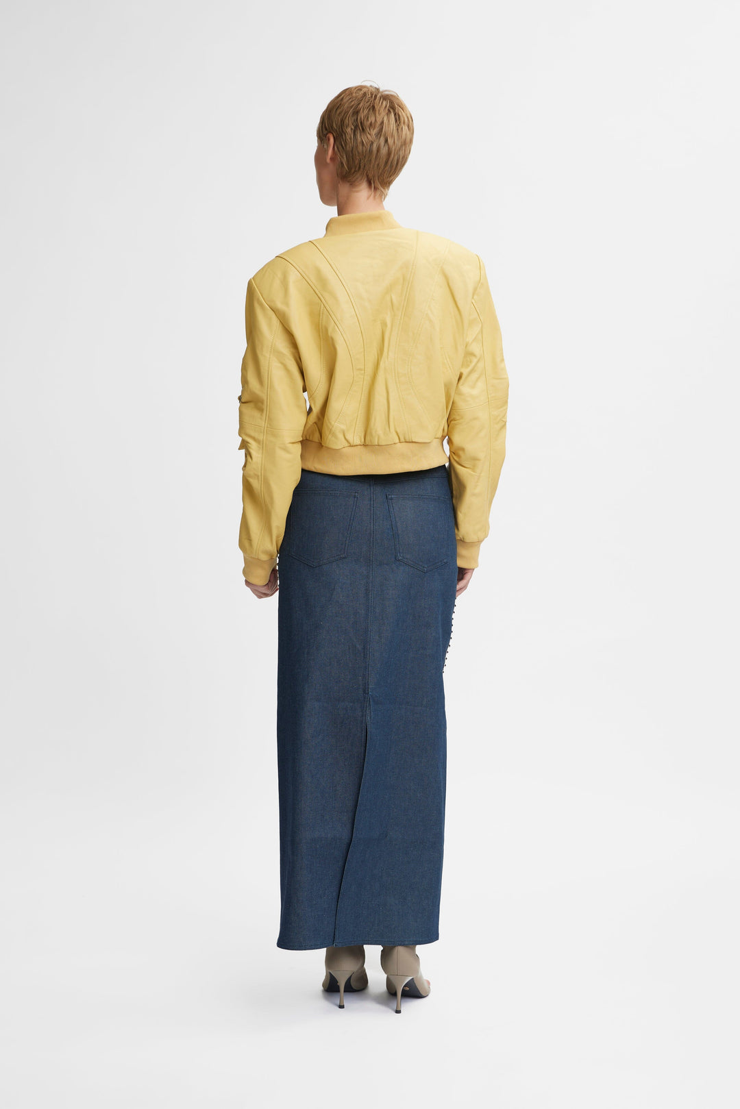 Gestuz - RockieGZ HW long skirt - Dark blue Unwashed Nederdele