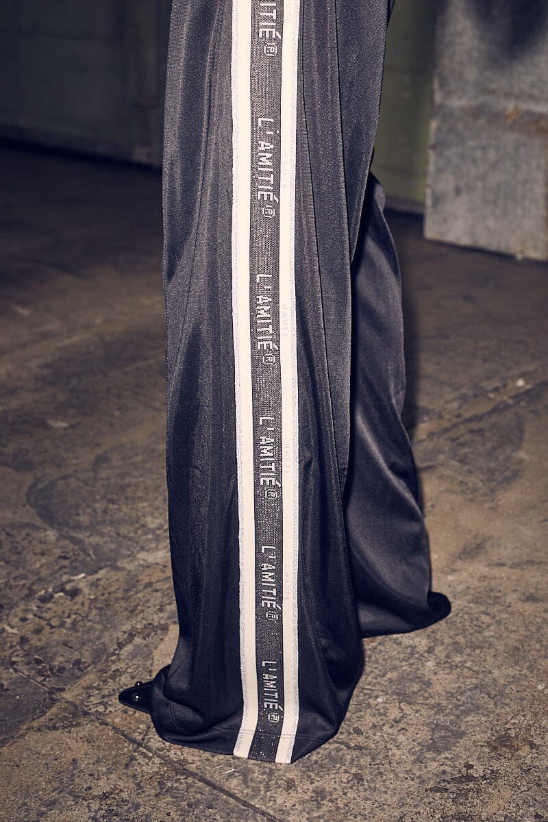 Haute L'Amitié - Baggy Lurex Logo Track Pant HL10414 - Black Bukser