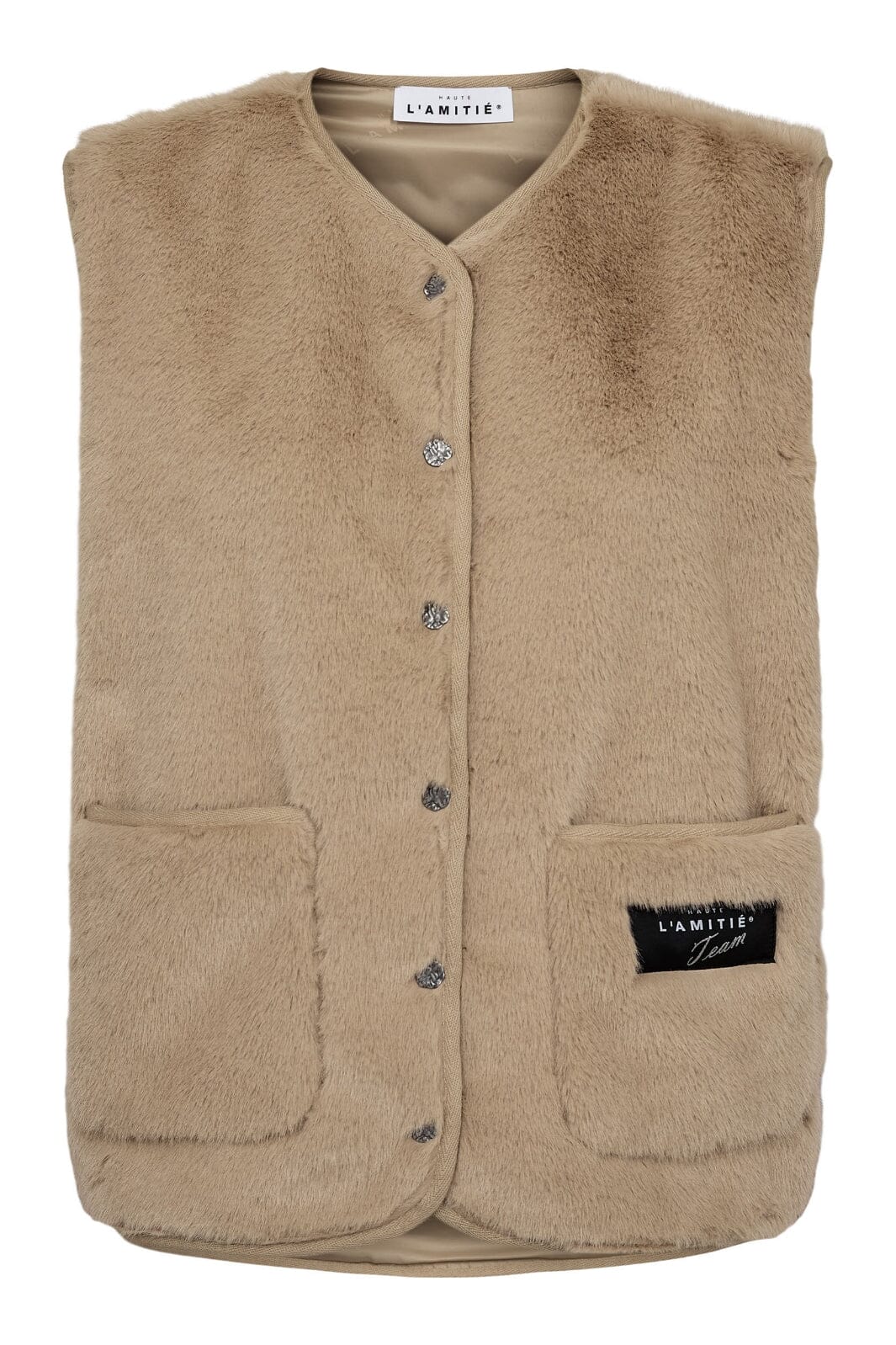 Haute L'Amitié - New Fur Tech Vest HL10409 - Beige Veste