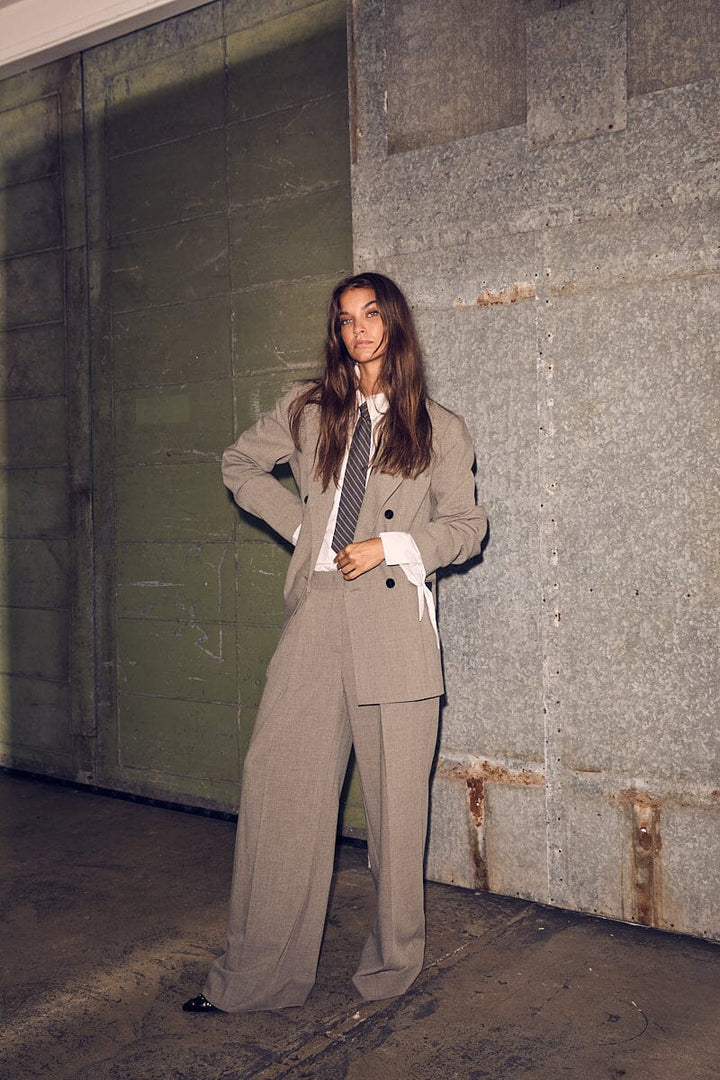 Haute L'Amitié - Nicole Pleat Pant HL10369 - Beige Melangé Bukser