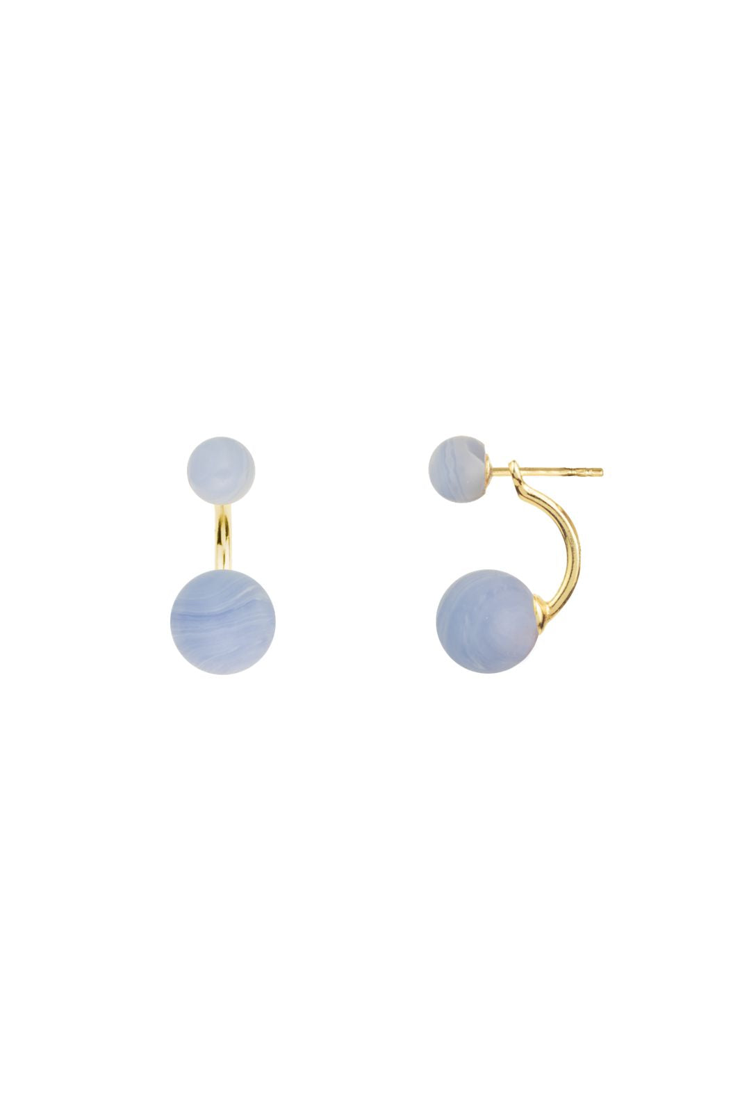 Ennakkotilaus - House Of Vincent - Arch Earrings Lace Agate VJ120-UEG-LA - Blue Lace Agate - Gilded