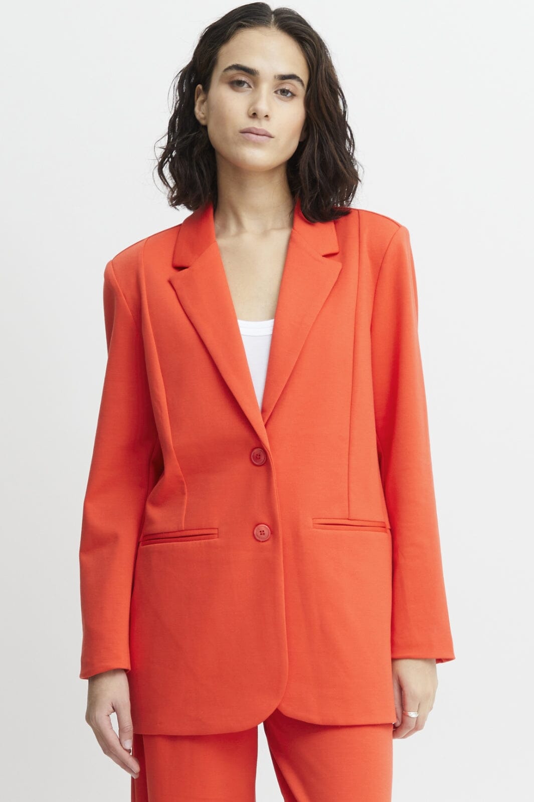 Ichi - Ihkate Sus Oversize Bl - Poppy Red Blazere