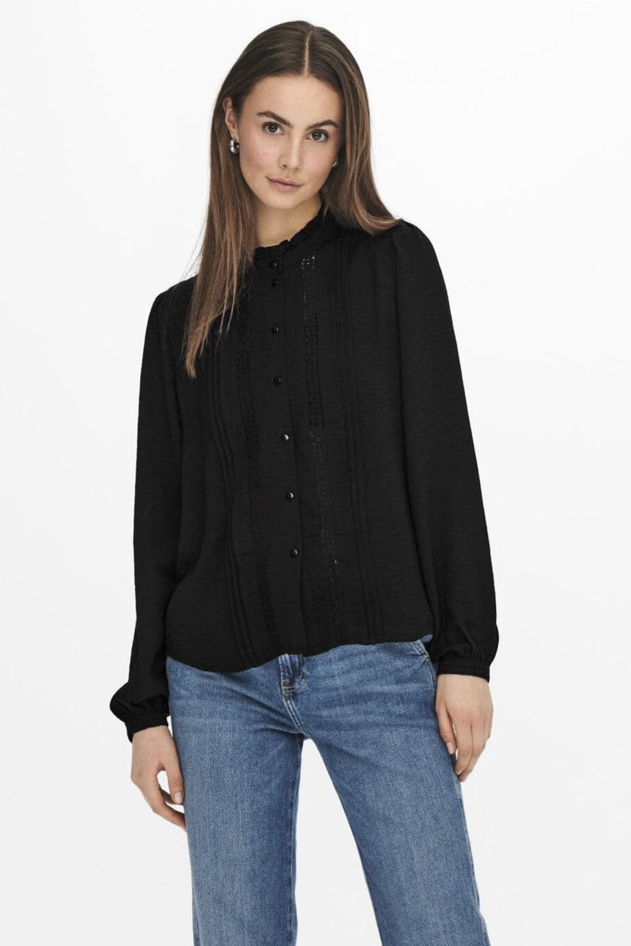 JDY - Jdyellis Life L/S Lace Shirt - 3893918 Black