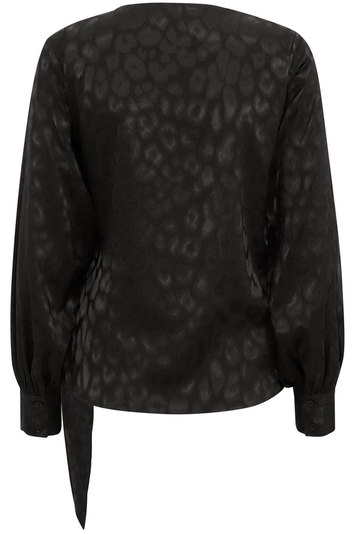 Karmamia - Ines Blouse - Black Leo Jacquard Bluser