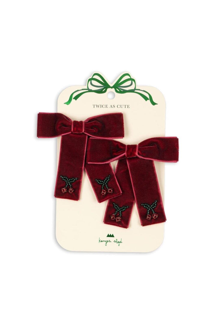 Konges Sløjd - 2 Pack Juliette Bow Hair Clip Ks104175 - Rio Red Hårspænder