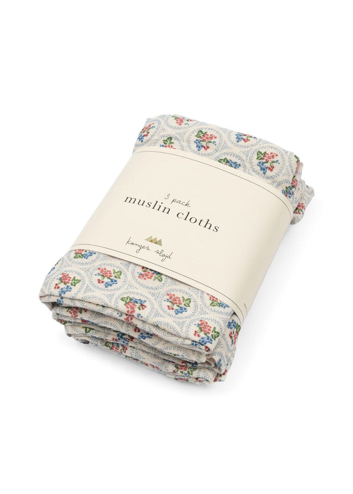 Konges Sløjd - 3 Pack Muslin Cloth Gots Ks104186 - Verona Blues Hårspænder