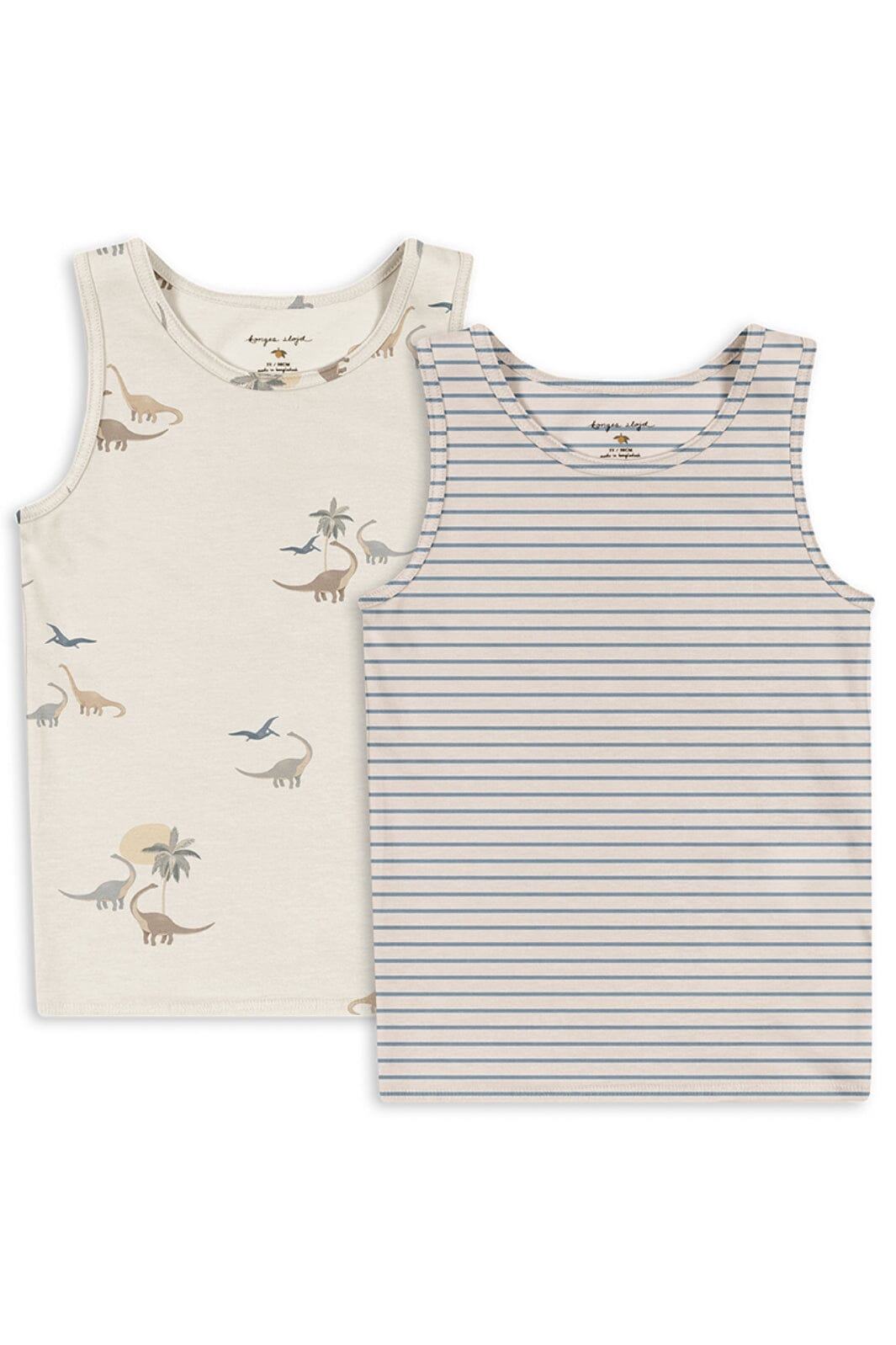 Konges Sløjd - Basic 2 Pack Tanktop Gots Ks103697 - Kubi/stripe Bluie
