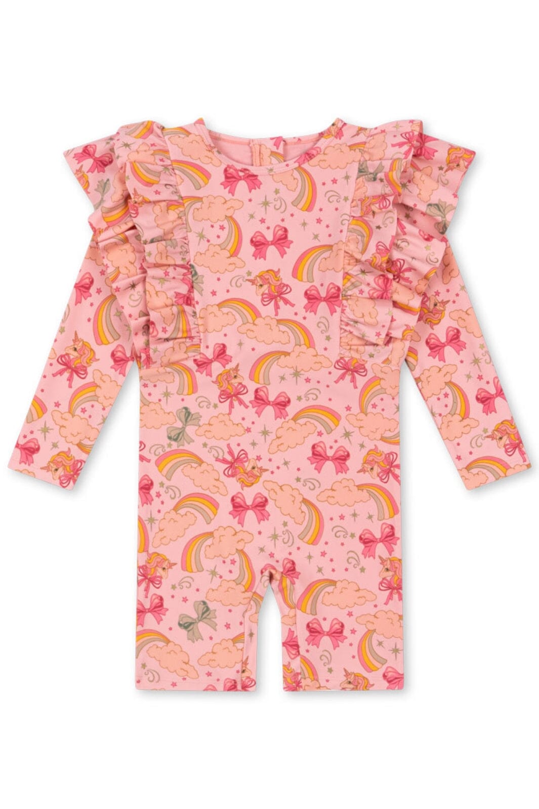 Konges Sløjd - Manuca Frill Onesie Grs Ks102511 - Rainbow Bow