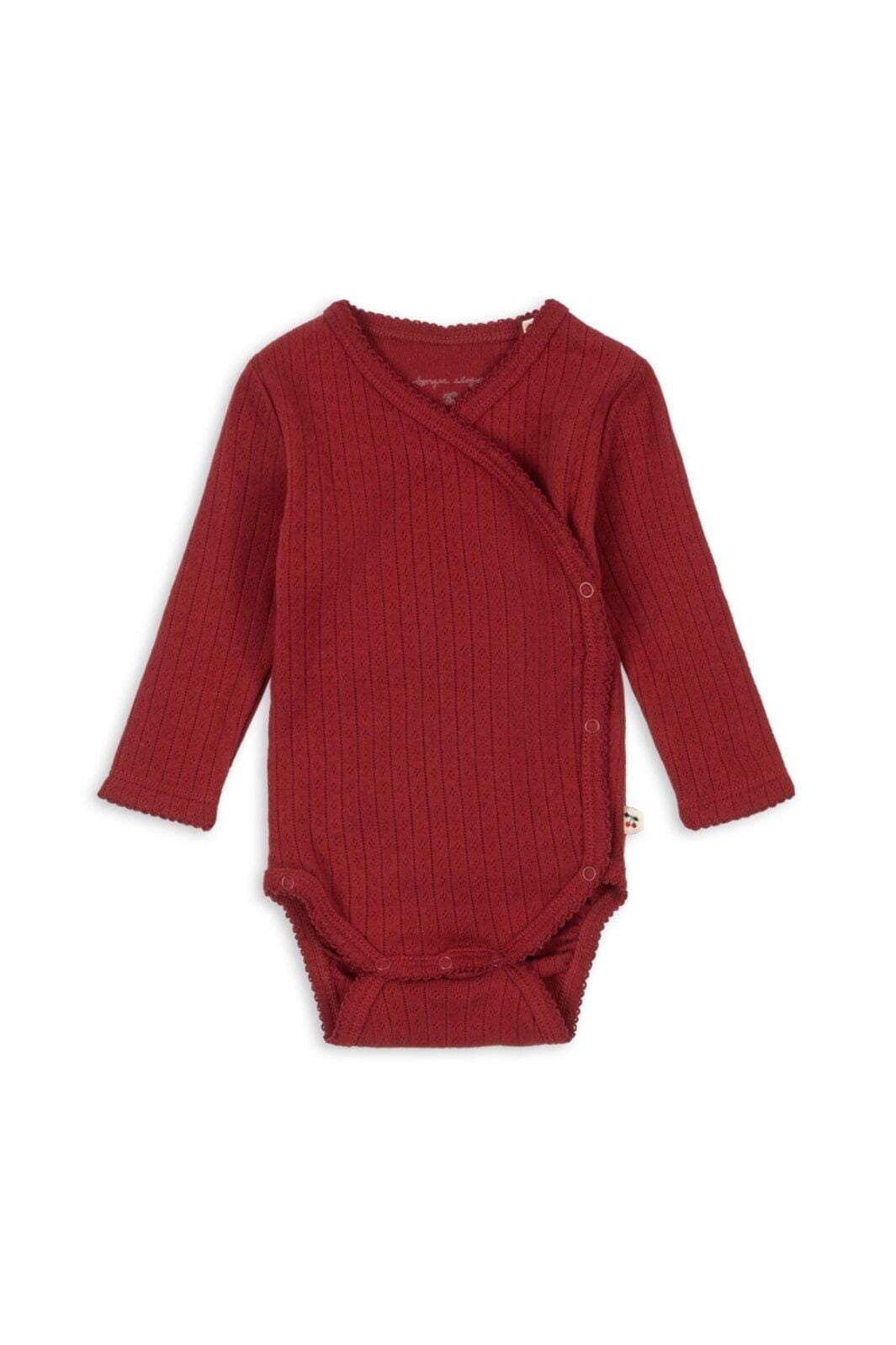 Konges Sløjd - Minnie Newborn Body Gots Ks104377 - Red Dahlia Bodysuits