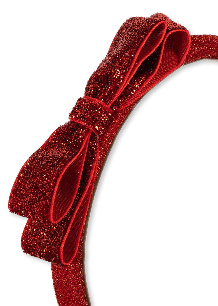 Konges Sløjd - Velvet Bow Hairbrace Ks104462 - Red/glitter Hårbånd