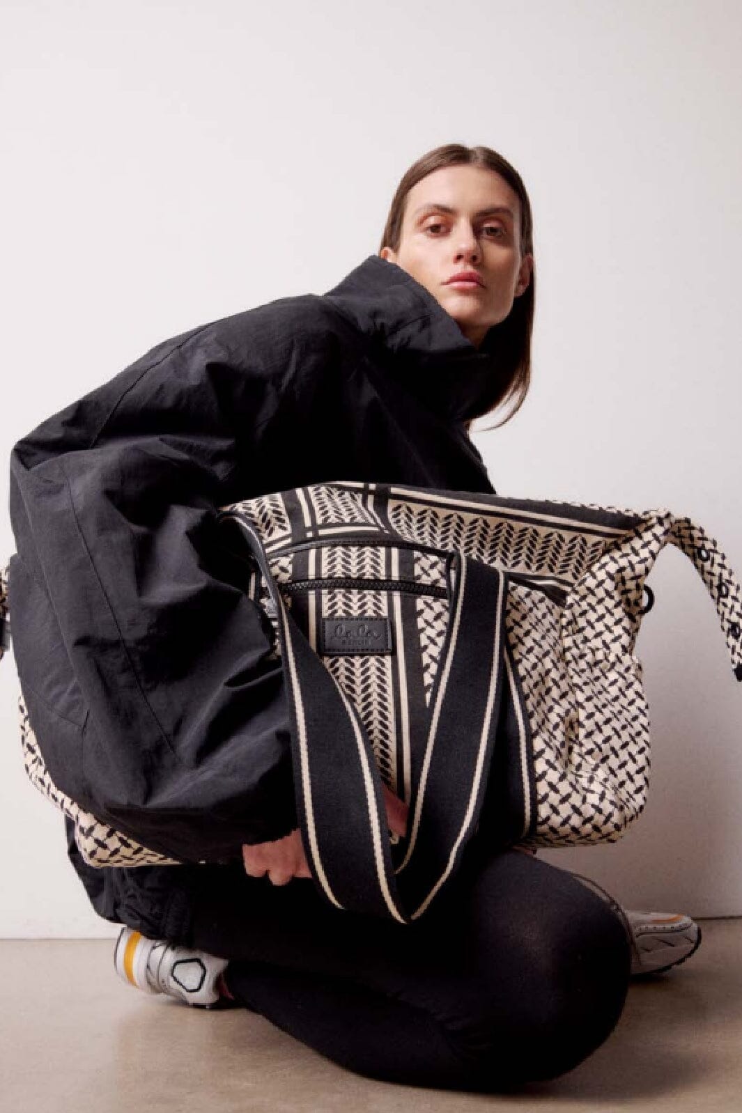 Lala Berlin - Big Bag Muriel 2.0 - heritage stripe black Tasker