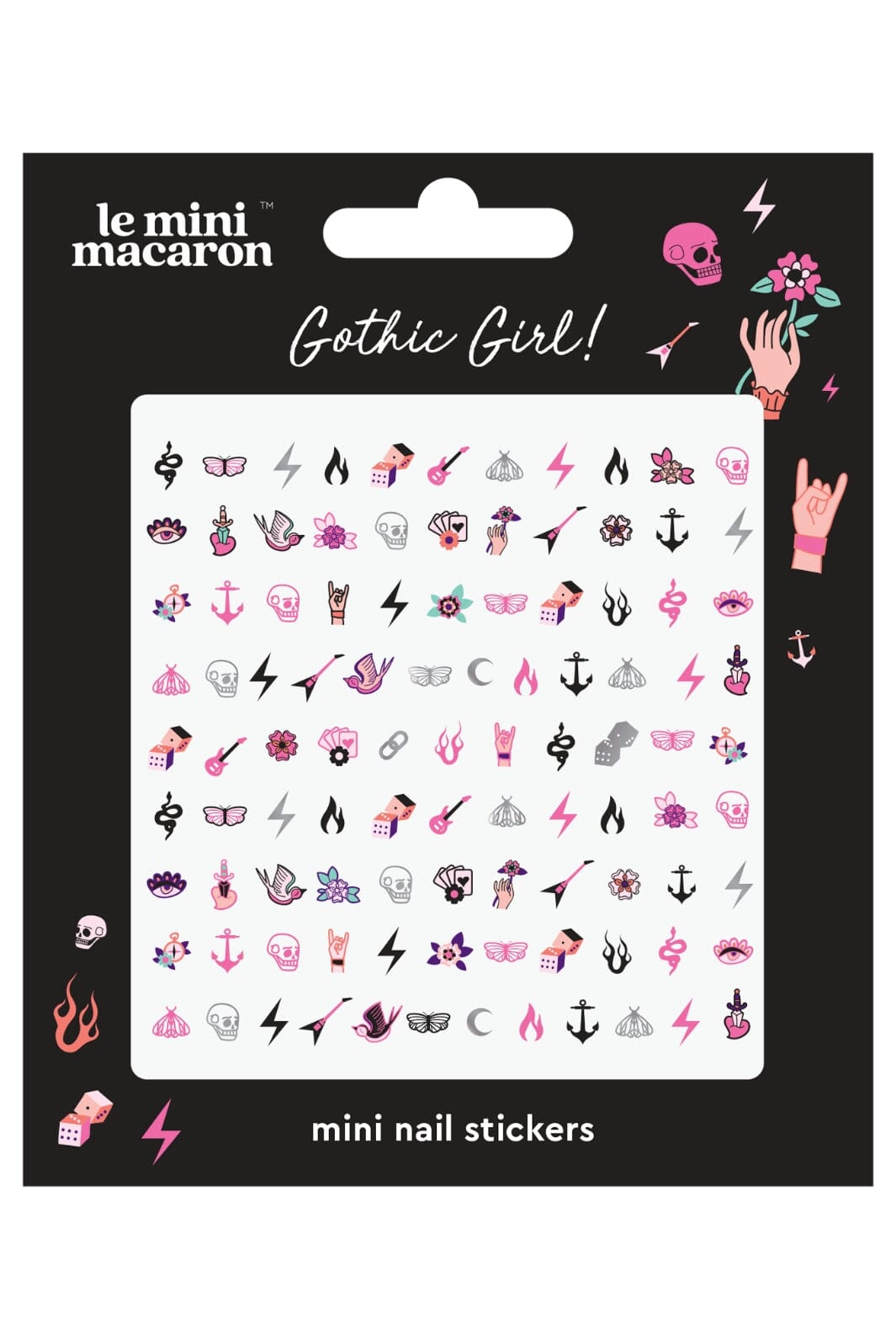 Le Mini Macaron - Mini Nail Stickers - Gothic Girl Negle ting