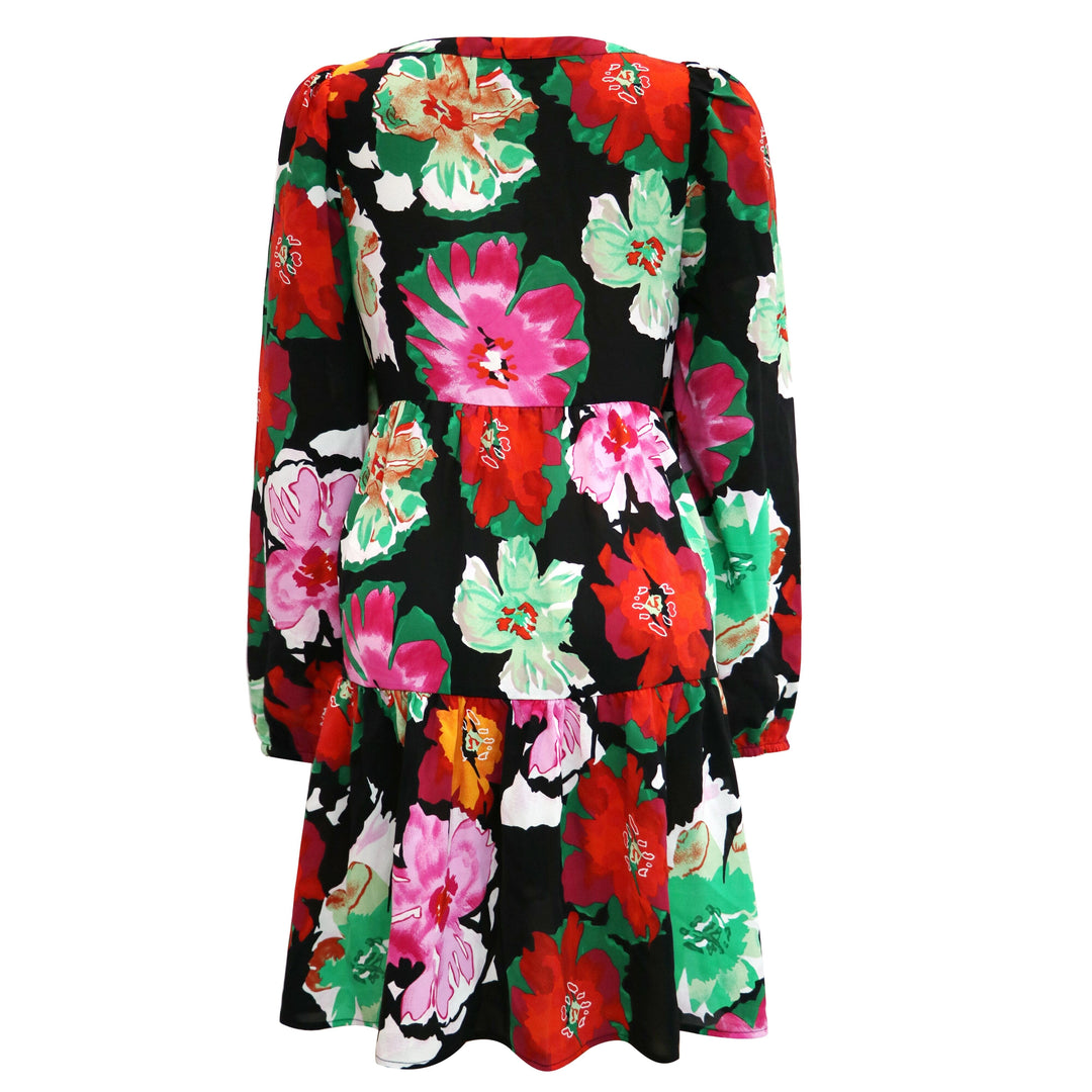 Liberte - Cecilie Ls Dress - Black Big Flowers Kjoler