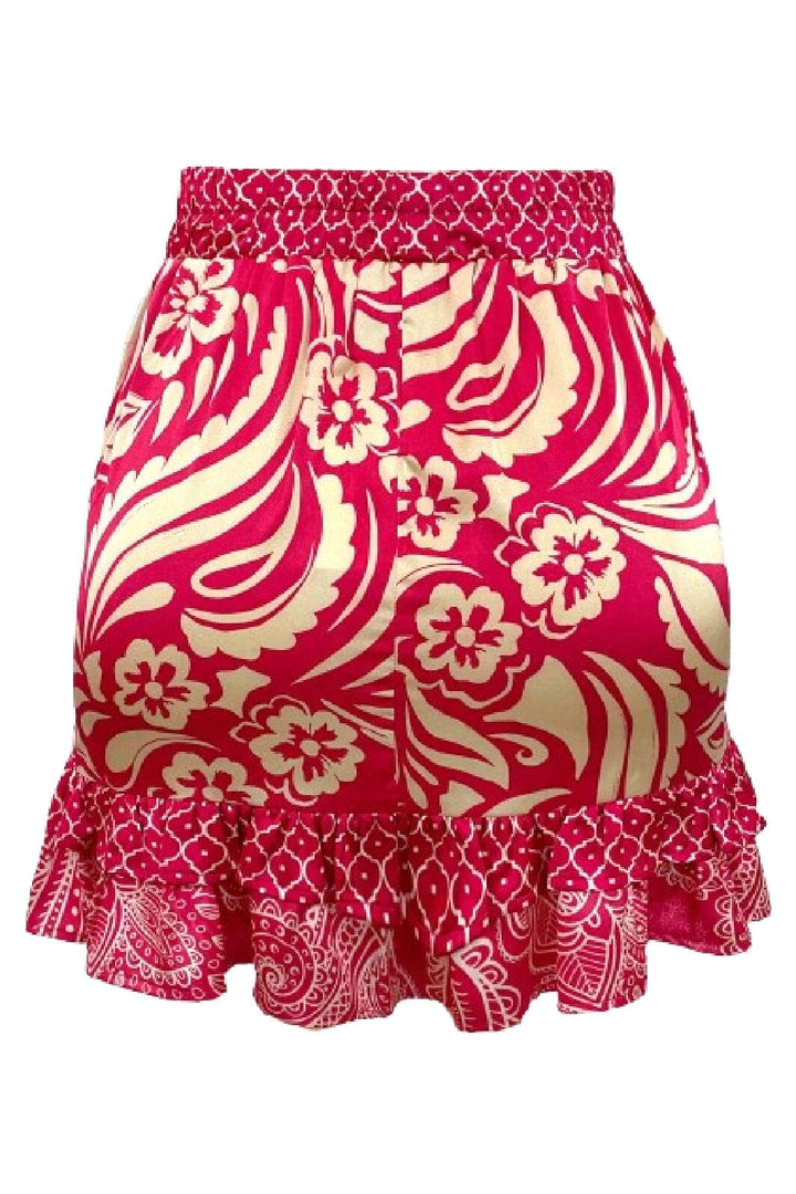 Liberte - Tia-Frill-Short-Skirt 22238 - Pink Mix