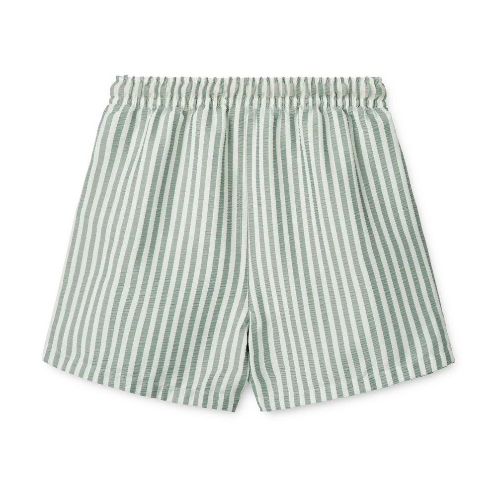 Liewood - Duke Stripe Board Shorts - Stripe Peppermint / Crisp white Shorts