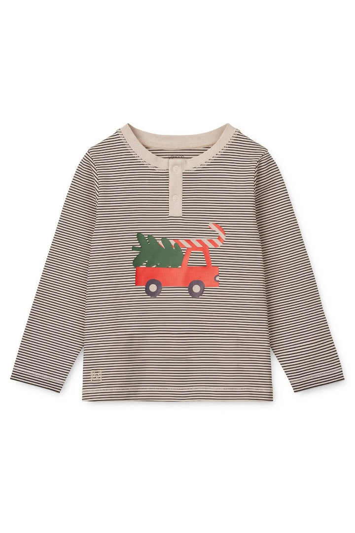 Liewood - Wilhelm Printed Pyjamas Set LW19854 - Holiday vehicle / Stripe navy