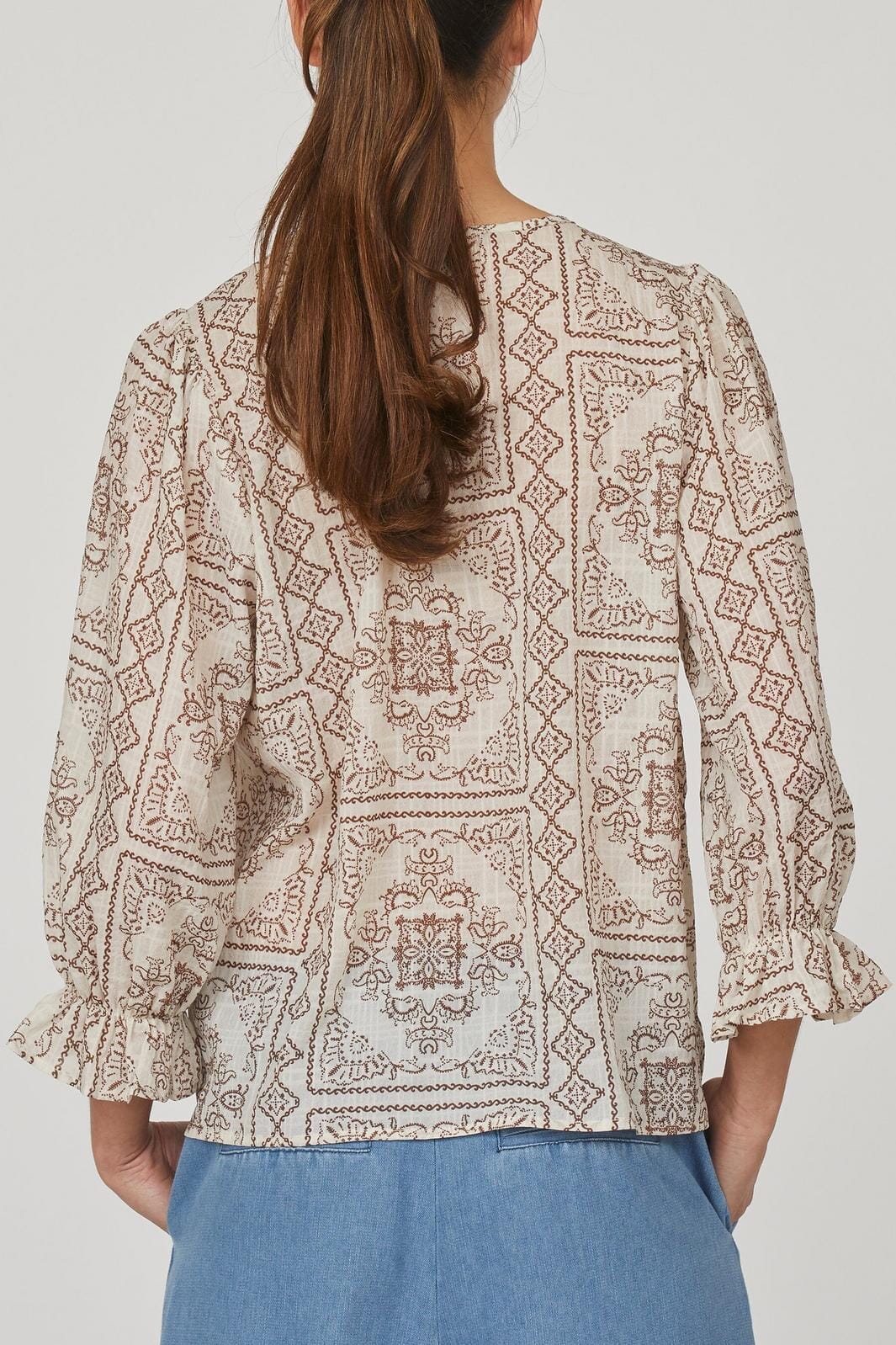 Love & Divine - Love1135-1 - 802 Cream/Brown Bluser