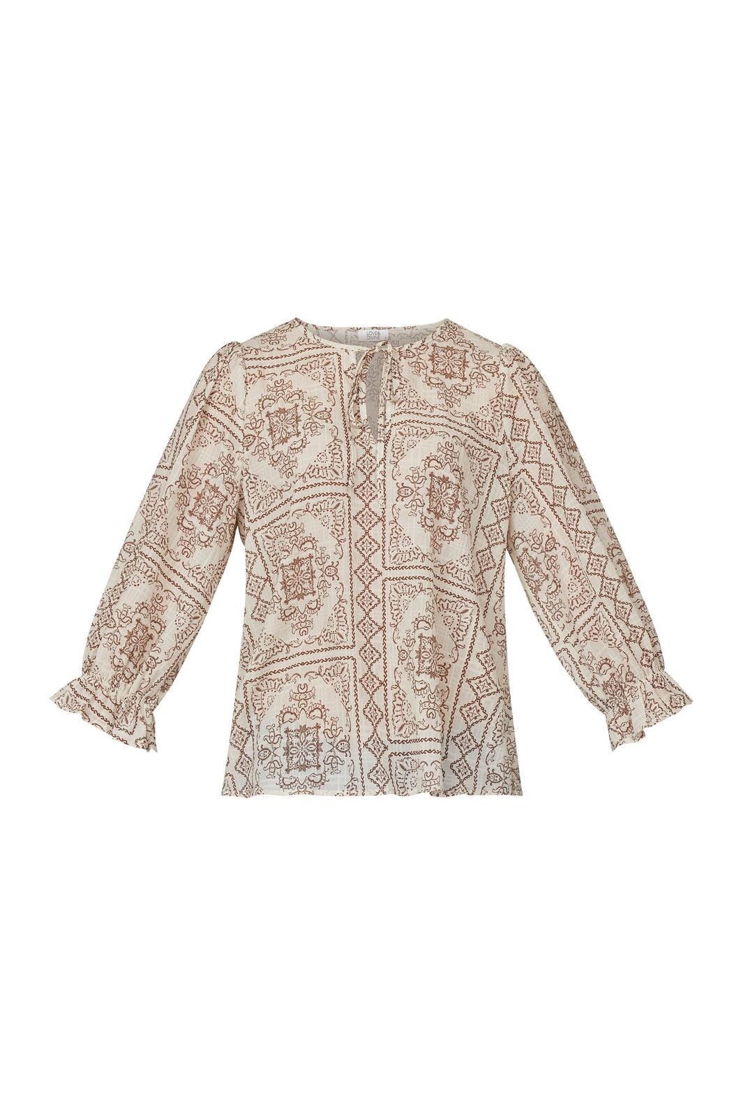 Love & Divine - Love1135-1 - 802 Cream/Brown Bluser