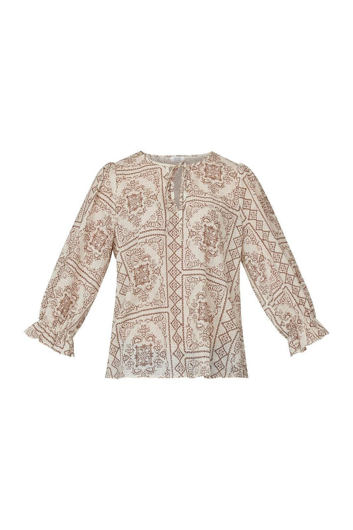 Love & Divine - Love1135-1 - 802 Cream/Brown Bluser