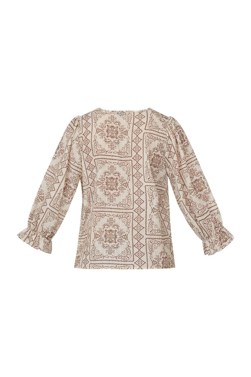 Love & Divine - Love1135-1 - 802 Cream/Brown Bluser