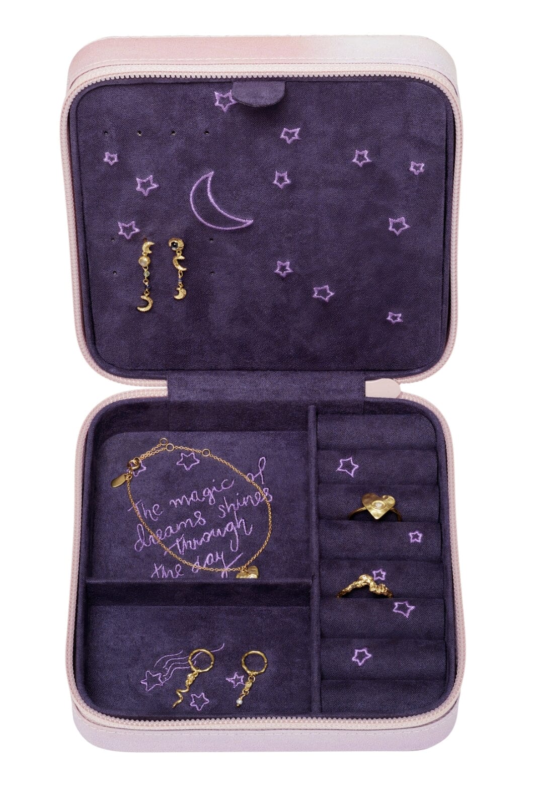 Maanesten - Jewelry Box Moon And Stars Rose  - 100% Recycled Polyester