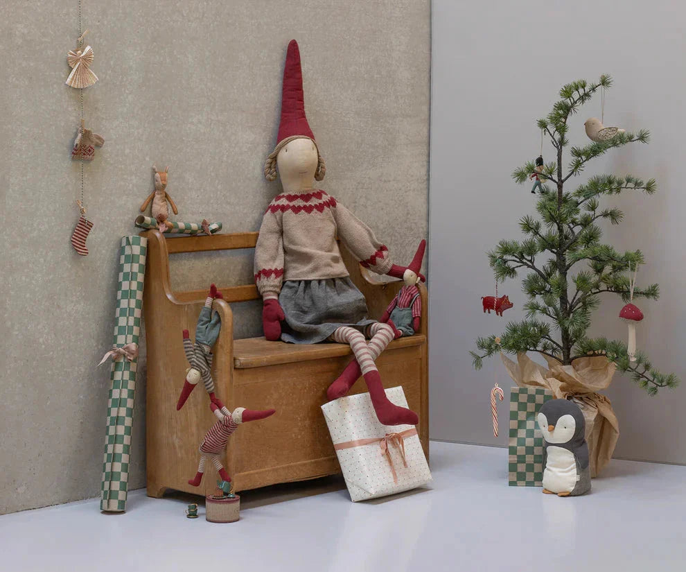 Maileg - Nisse, Str. 1 - Pige - Strikket Kjole - 14-5411-00 Julepynt