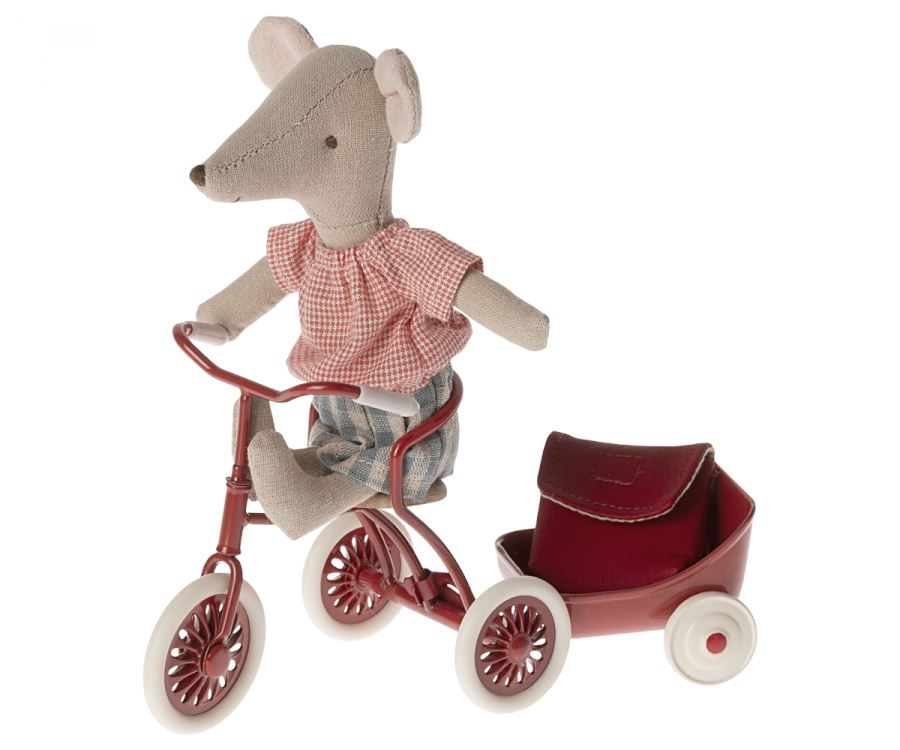 Maileg - Tricycle Mouse, Big Sister - Red Dekoration