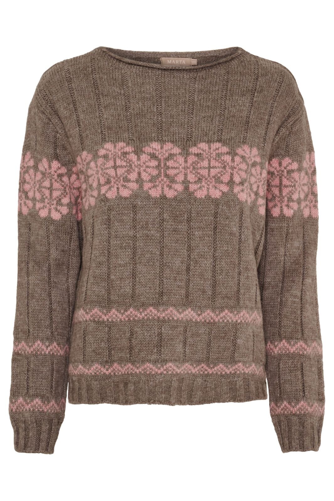 Marta Du Chateau - Mdcbruna Knit 8154 - Fango/Rose Strikbluser