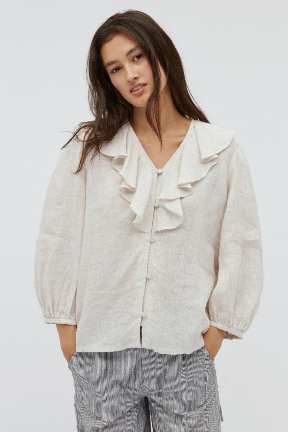 MbyM - Santino-M - 351 Grey Sand Bluser