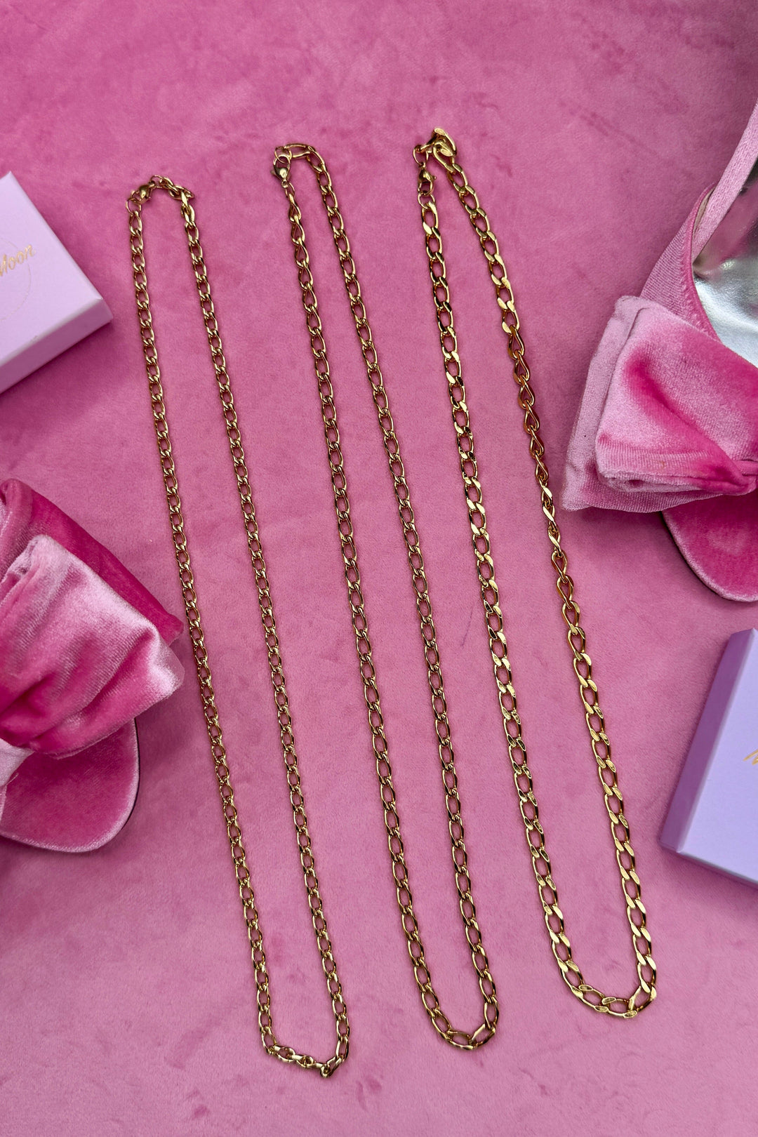 Mellow Moon - Figaro Mesh Necklace figaro02 - Forgyldt Halskæder