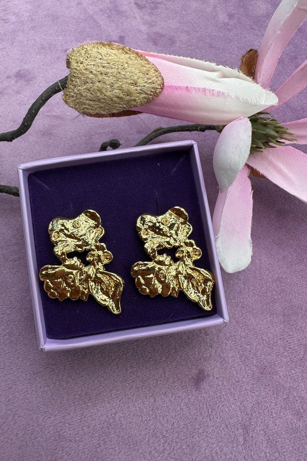 Mellow Moon - Giant Wave Earring - Forgyldt Øreringe