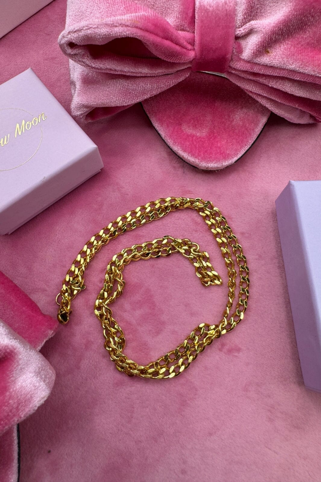 Mellow Moon - Necklace Figaro Mesh collierfigaro4mm - Forgyldt Halskæder