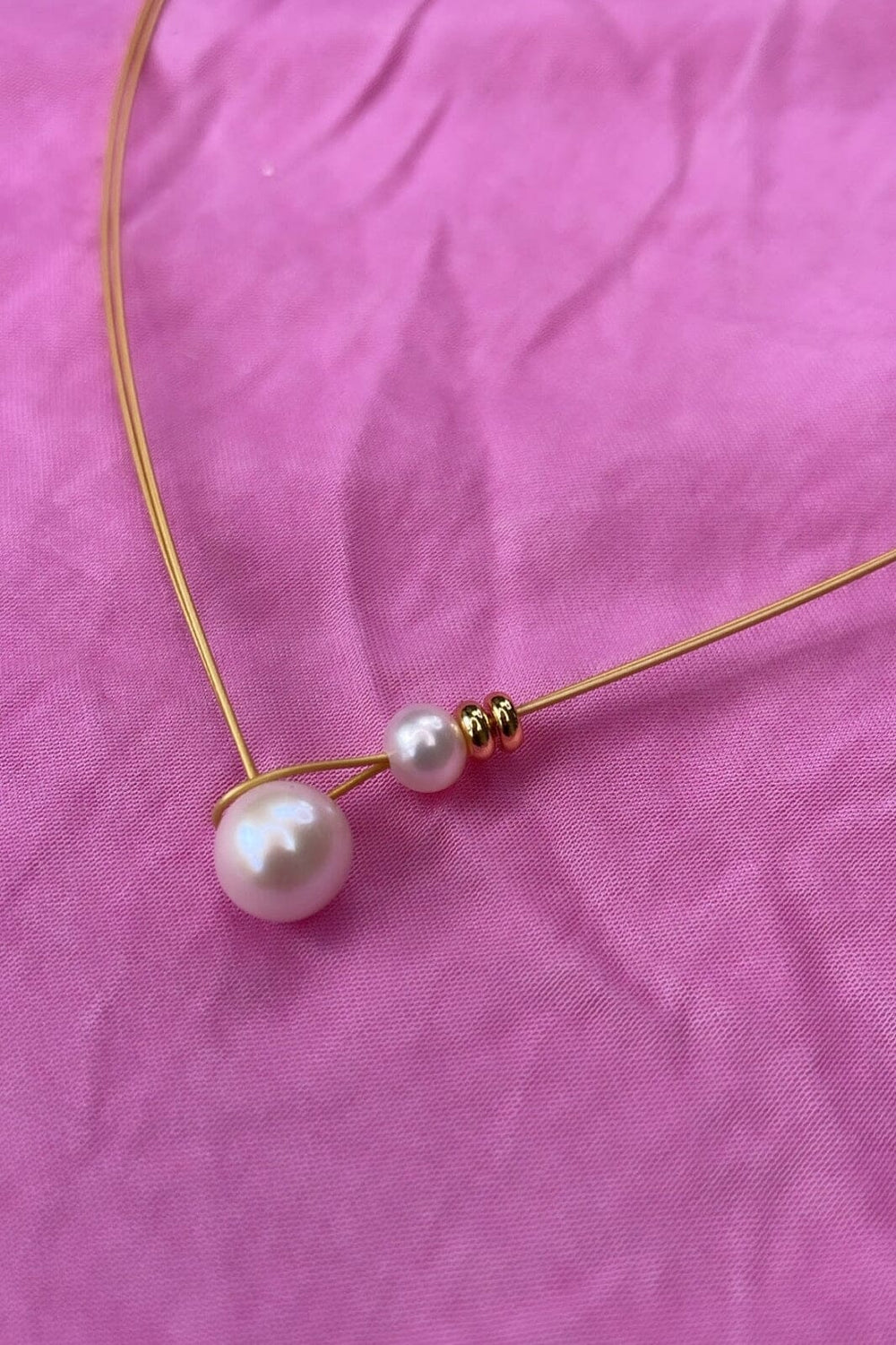 Mellow Moon - Single Pearl Necklace - Forgyldt Halskæder