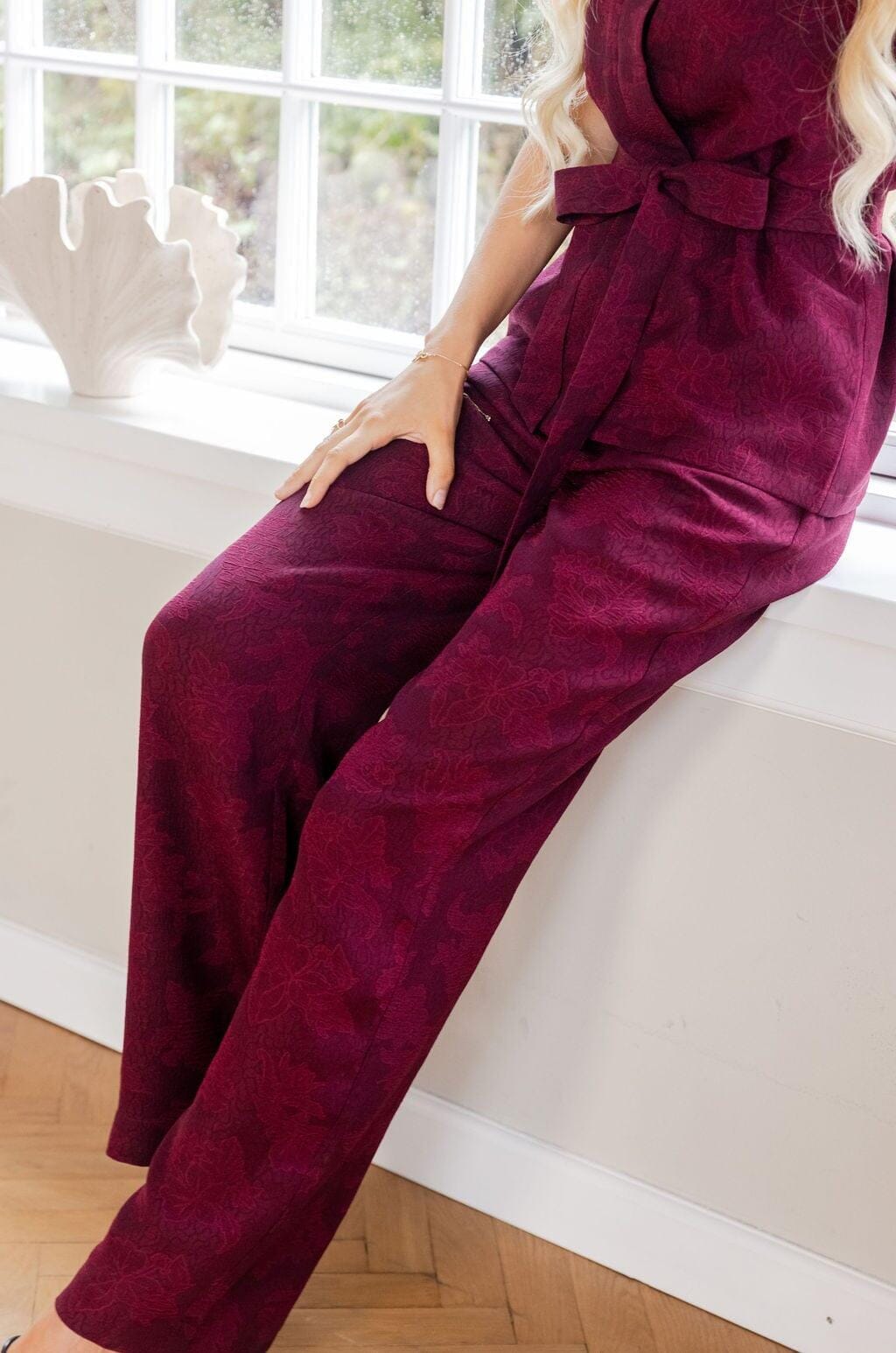 Molly & My X Julie Elgaard - Elsa Jacquard Pants 167096 - 162 - Bordeaux Bukser