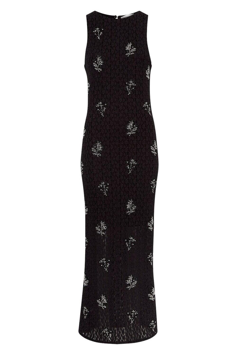 Moss Copenhagen - Mschaudrey Sl Dress Emb 19467 - Black Silver Kjoler