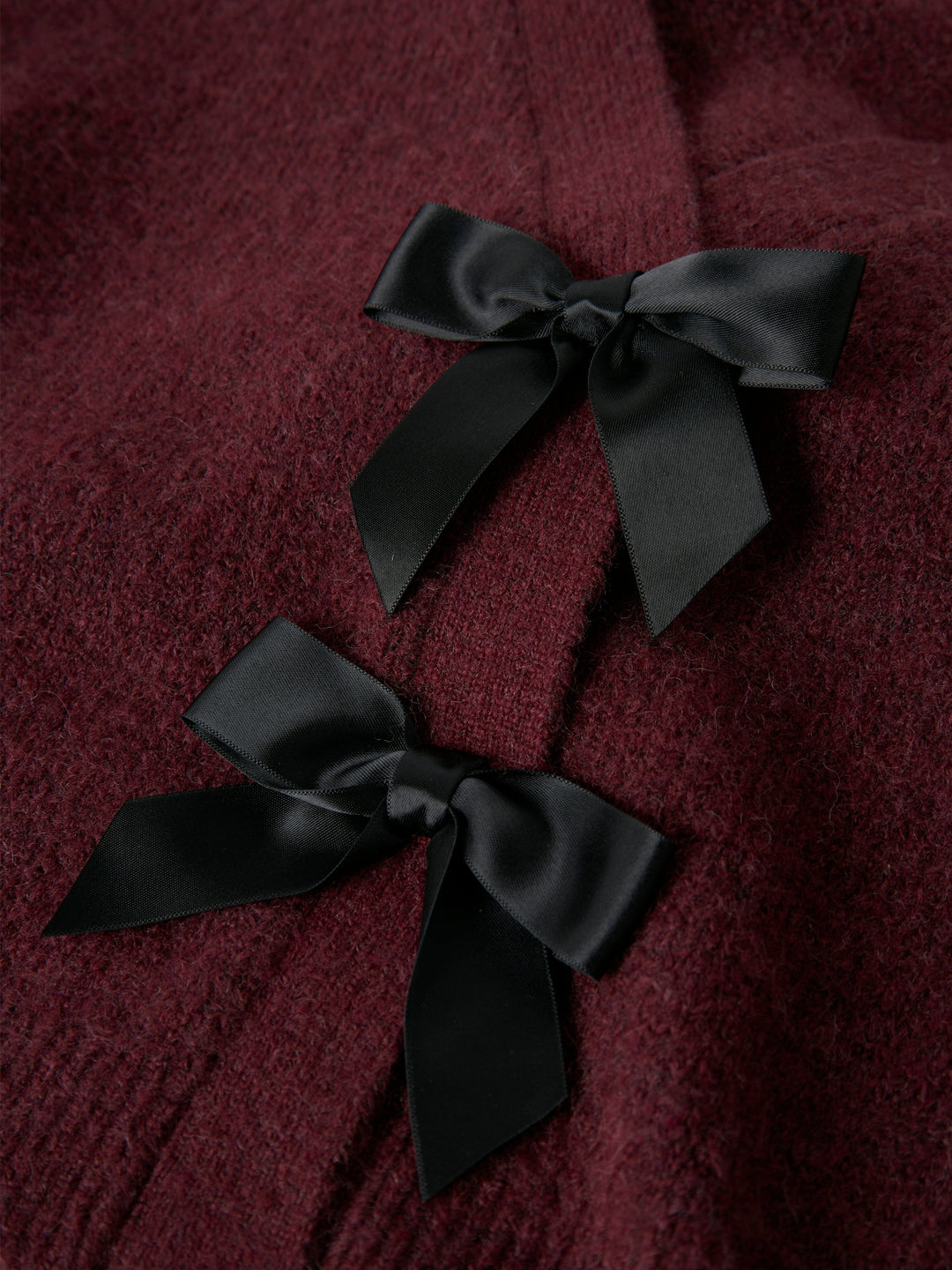 Name It - Nkfrina Ls Knit Card - 4881437 Burgundy Black Bow Cardigans