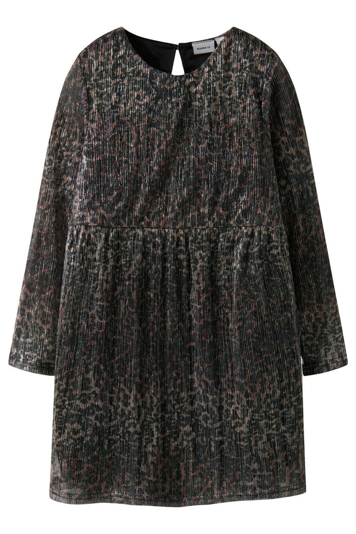 Name It - Nkfrisaring Ls Dress - 4874392 Seal Brown Leo Kjoler
