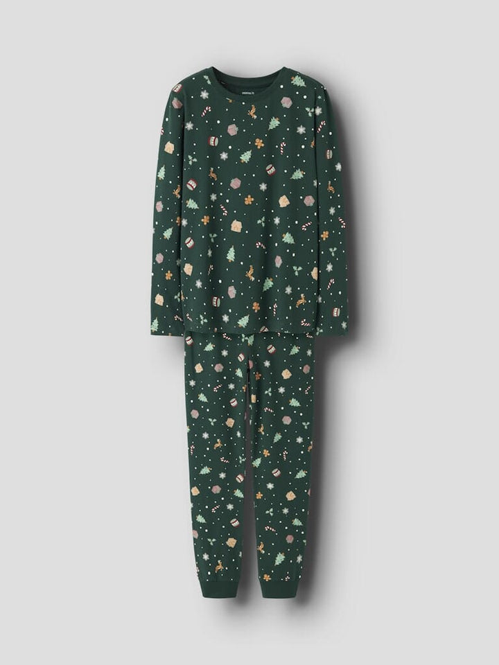 Name It - Nknvismas Ls Nightset - 4918935 Botanical Garden Xmas Aop Nattøj