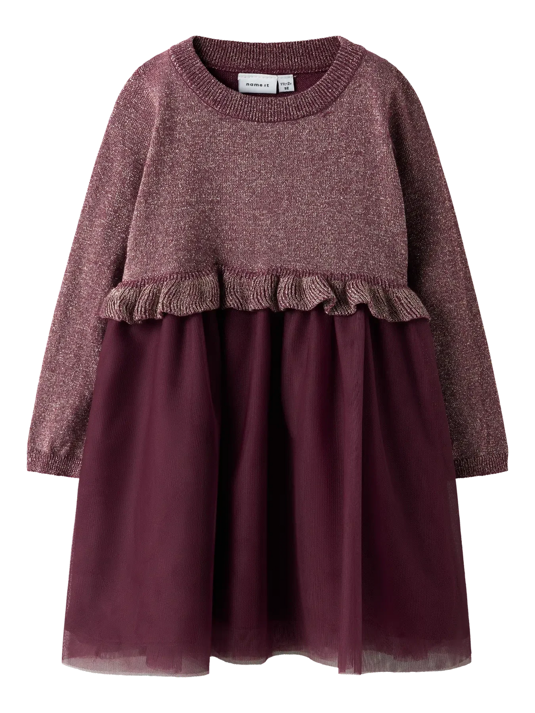 Name It - Nmfrefraja Ls Knit Dress - 4874782 Burgundy Kjoler